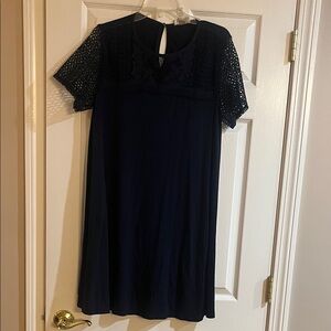 LOFT Navy Blue Lace Mini Dress
